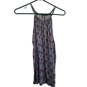 023) Paper Moon Blouse Blue Sleeveless Boho Womens Medium Keyhole‎ Back Spring